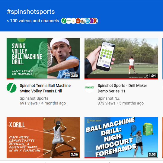Spinshot tennis machine drills.  Top rating feedbacks from Spinshot customers. High level tennis training drills.